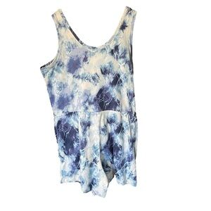 Old Navy Blue/White Tie Dye Terry Cloth Romper-Size XL NWOT